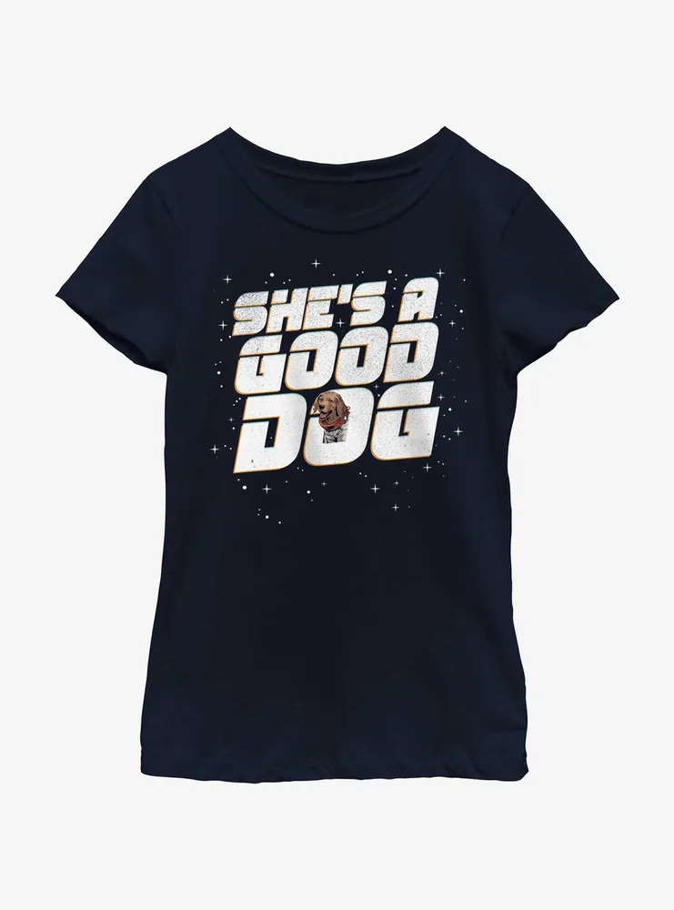 Marvel Guardians of the Galaxy Vol. 3 Spacedog Cosmo She's A Good Dog Youth Girls T-Shirt