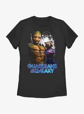 Marvel Guardians of the Galaxy Vol. 3 Duo Team Groot and Rocket Womens T-Shirt