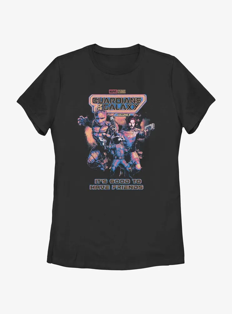 Marvel Guardians of the Galaxy Vol. 3 It's Good To Have Friends Poster Womens T-Shirt