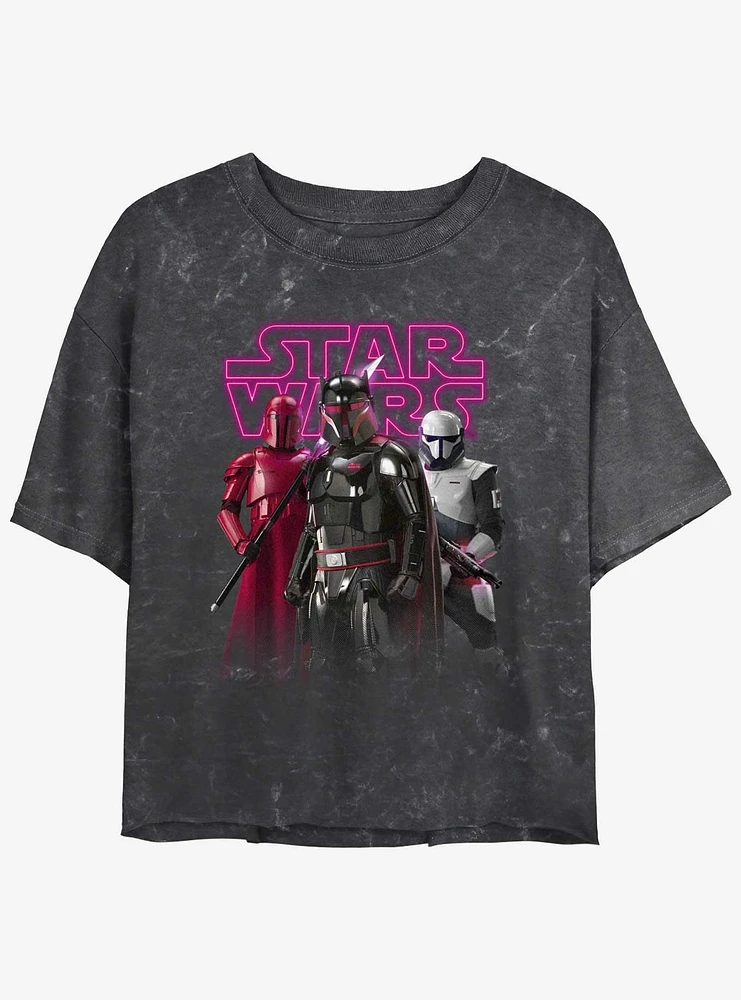 Star Wars The Mandalorian Moff Gideon's Return Mineral Wash Girls Crop T-Shirt