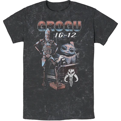 Star Wars The Mandalorian Grogu & IG-12 Mineral Wash T-Shirt