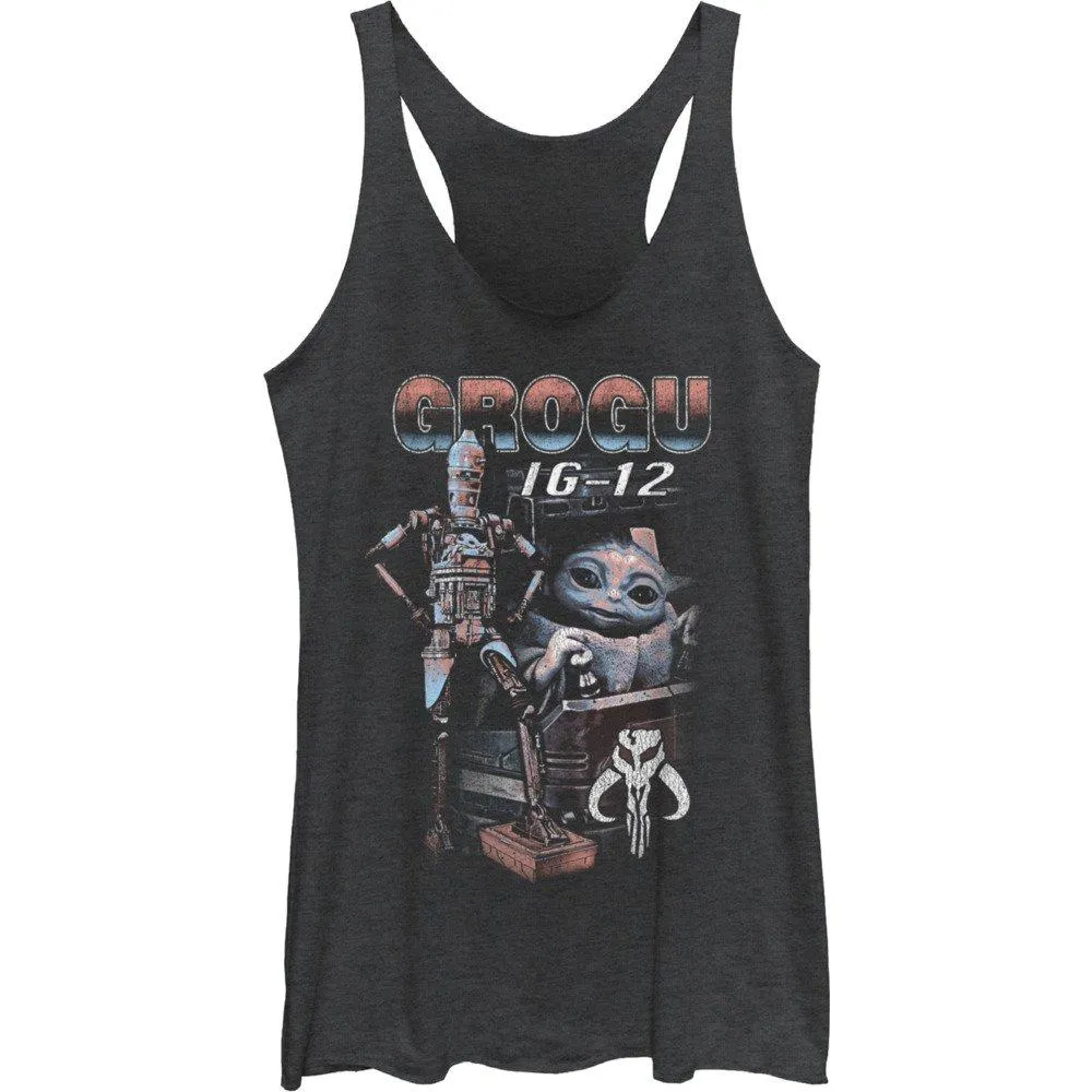 Star Wars The Mandalorian Grogu & IG-12 Womens Tank Top