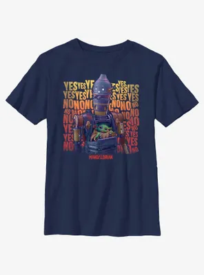 Star Wars The Mandalorian Grogu & IG-12 Yes No Youth T-Shirt BoxLunch Web Exclusive