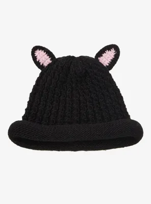 Black Cat Ears Knit Beanie