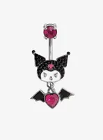 14G Steel Kuromi Bat Bling Navel Barbell