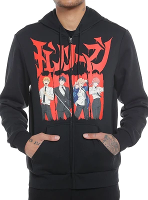 Chainsaw Man Red Group Panels Hoodie