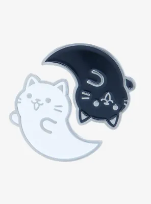 Yin-Yang Ghost Cats Enamel Pin Set