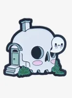 Skull House Enamel Pin