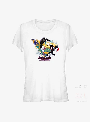 Marvel Spider-Man: Across the Spider-Verse Cityscape Spiders Girls T-Shirt