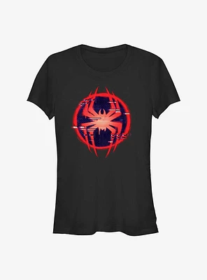 Marvel Spider-Man: Across the Spider-Verse Glitchy Miles Morales Symbol Girls T-Shirt