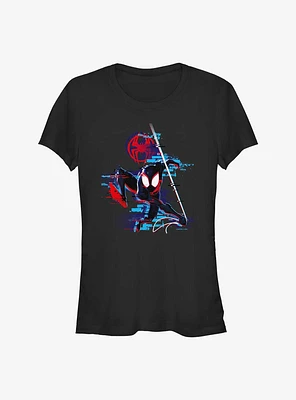 Marvel Spider-Man: Across the Spider-Verse Glitchy Miles Morales Girls T-Shirt