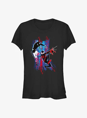 Marvel Spider-Man: Across the Spider-Verse Spider-Gwen and Miles Girls T-Shirt