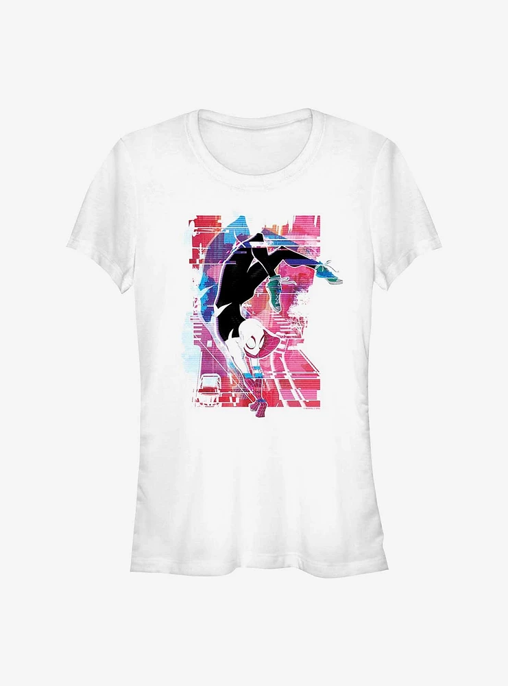 Marvel Spider-Man: Across the Spider-Verse Spider-Gwen Glitchy Arachnid Girls T-Shirt