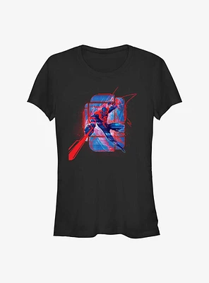 Marvel Spider-Man: Across the Spider-Verse Miguel O'Hara Shooting Webs Girls T-Shirt
