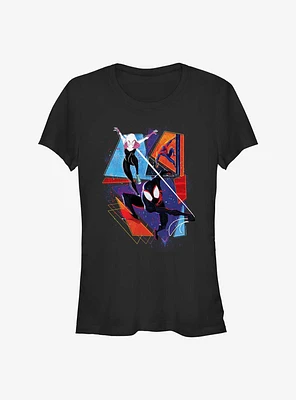 Marvel Spider-Man: Across the Spider-Verse Spider-Gwen Miguel O'Hara and Miles Morales Poster Girls T-Shirt