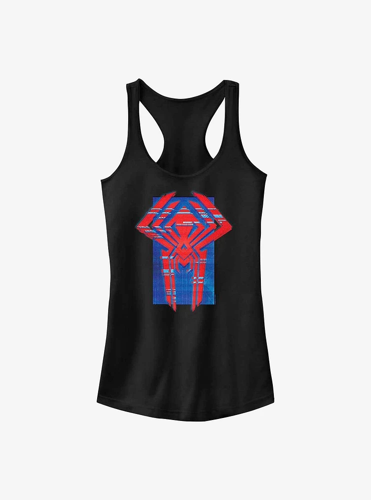 Marvel Spider-Man: Across the Spider-Verse Glitchy Miguel O'Hara Logo Girls Tank