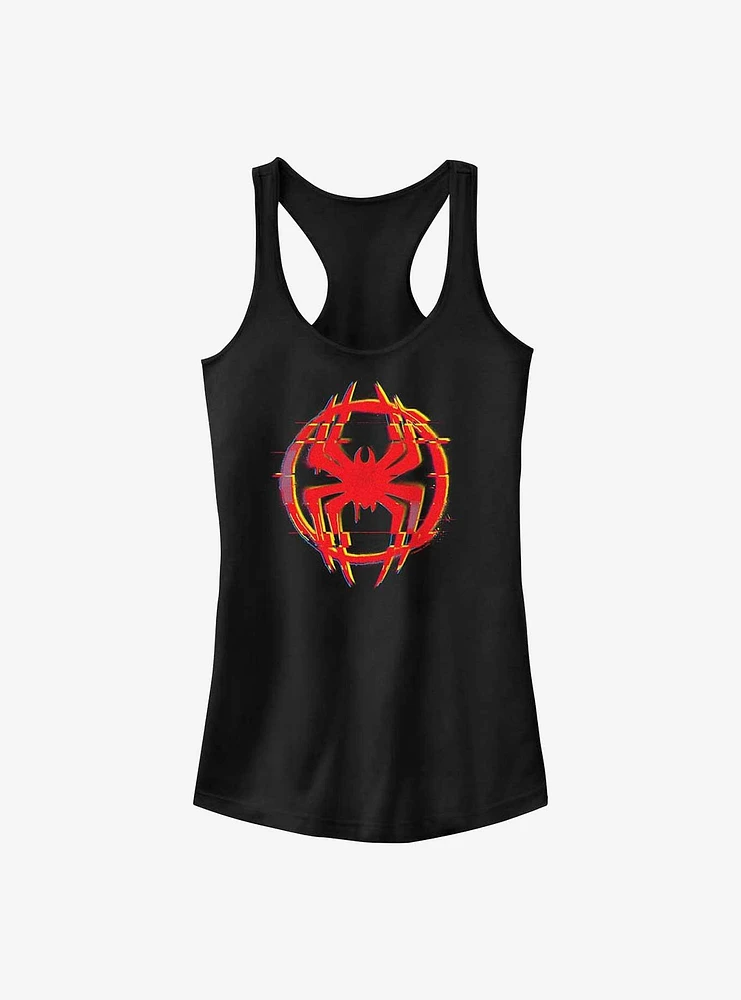 Marvel Spider-Man: Across the Spider-Verse Glitchy Miles Morales Logo Girls Tank