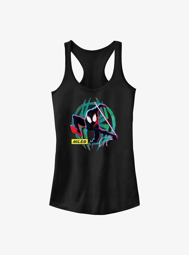 Marvel Spider-Man: Across the Spider-Verse Miles Morales Badge Girls Tank