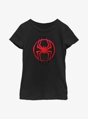 Marvel Spider-Man: Across the Spider-Verse Miles Morales Spider Icon Youth Girls T-Shirt
