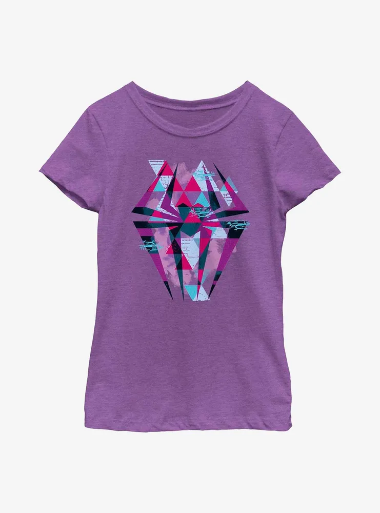 Marvel Spider-Man: Across the Spider-Verse Geometric Spider-Gwen Symbol Youth Girls T-Shirt