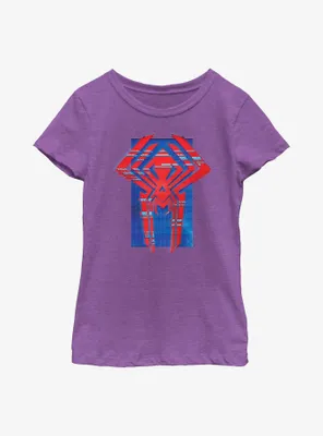 Marvel Spider-Man: Across the Spider-Verse Glitchy Miguel O'Hara Logo Youth Girls T-Shirt