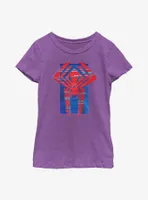 Marvel Spider-Man: Across the Spider-Verse Glitchy Miguel O'Hara Logo Youth Girls T-Shirt