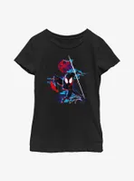 Marvel Spider-Man: Across the Spider-Verse Glitchy Miles Morales Youth Girls T-Shirt