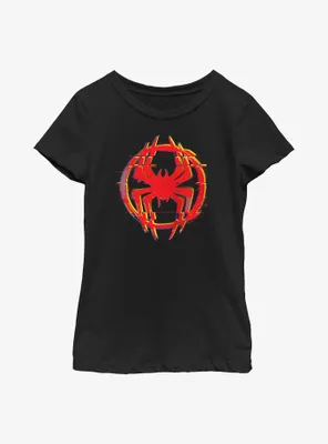 Marvel Spider-Man: Across the Spider-Verse Glitchy Miles Morales Logo Youth Girls T-Shirt
