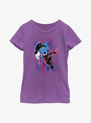 Marvel Spider-Man: Across the Spider-Verse Spider-Gwen and Miles Youth Girls T-Shirt