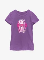 Marvel Spider-Man: Across the Spider-Verse Glitchy Spider-Gwen Symbol Youth Girls T-Shirt