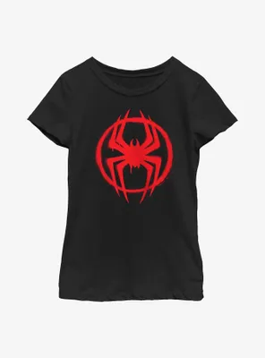 Marvel Spider-Man: Across the Spider-Verse Miles Morales Logo Youth Girls T-Shirt