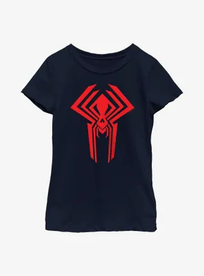 Marvel Spider-Man: Across the Spider-Verse Miguel O'Hara 2099 Logo Youth Girls T-Shirt