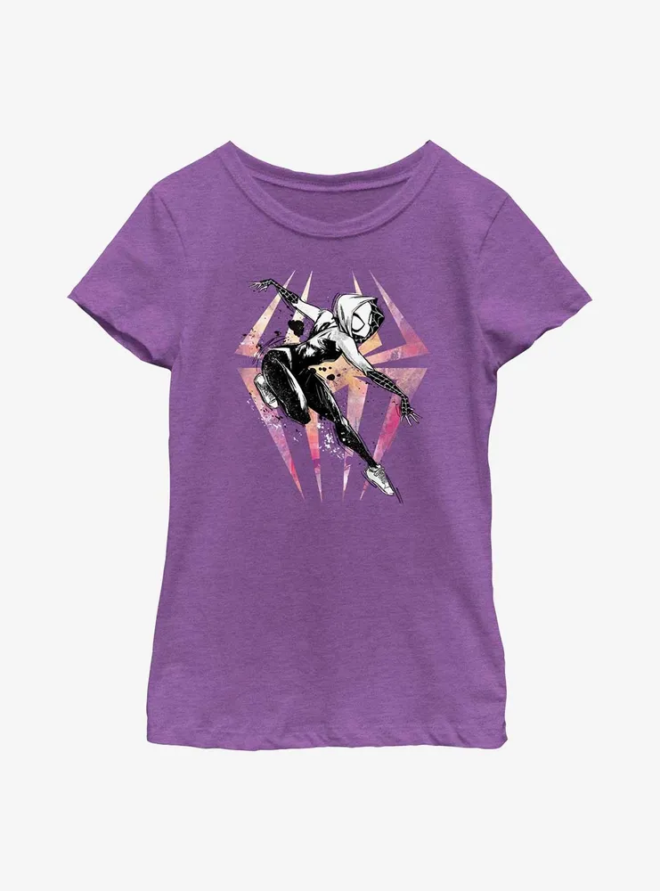 Marvel Spider-Man: Across the Spider-Verse Sketchy Spider-Gwen Youth Girls T-Shirt