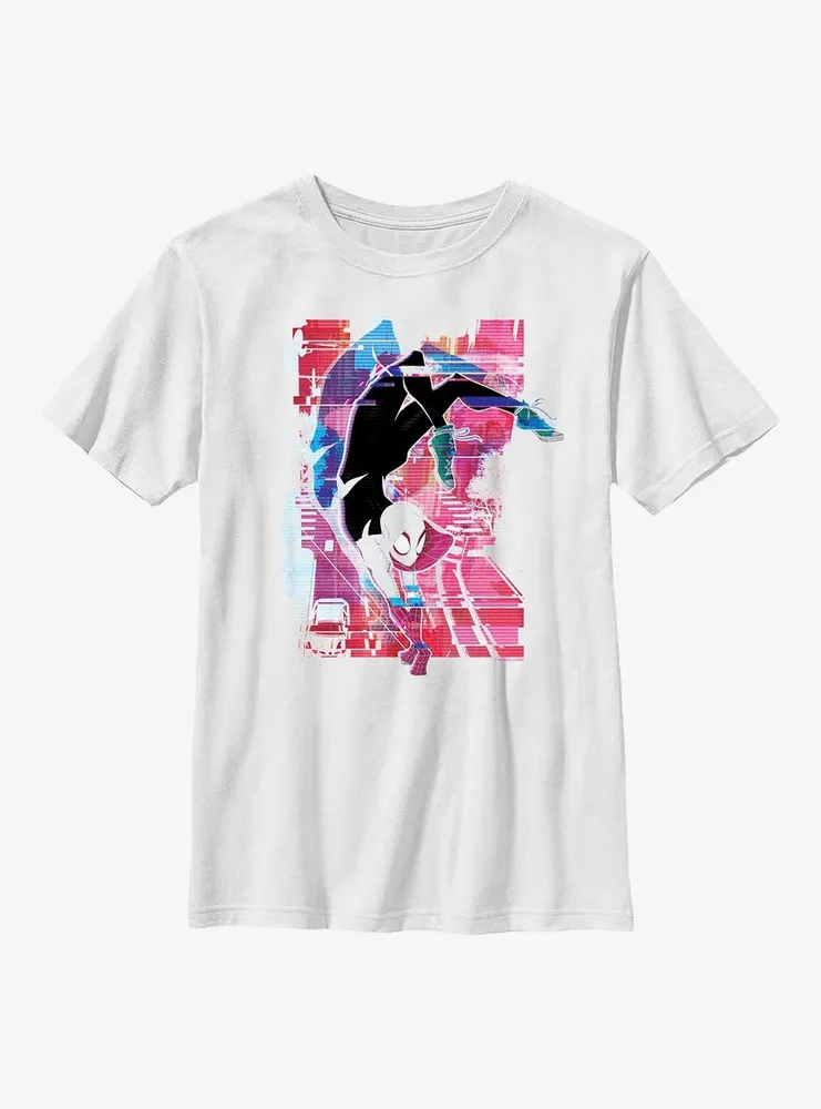 Marvel Spider-Man: Across the Spider-Verse Spider-Gwen Glitchy Arachnid Youth T-Shirt