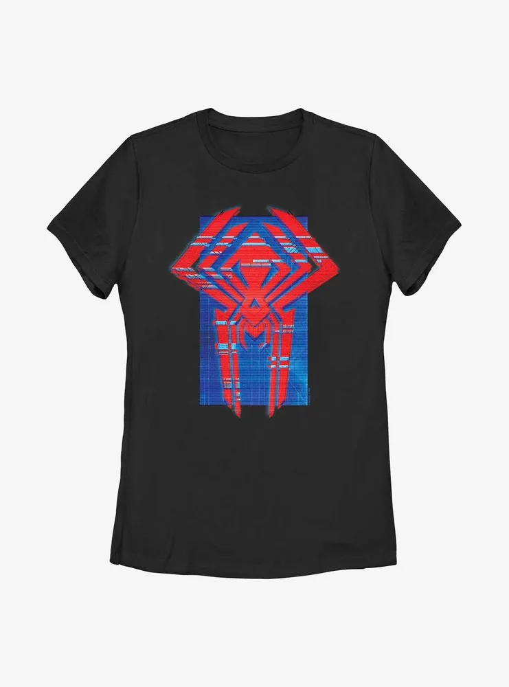 Marvel Spider-Man: Across the Spider-Verse Glitchy Miguel O'Hara Logo Womens T-Shirt