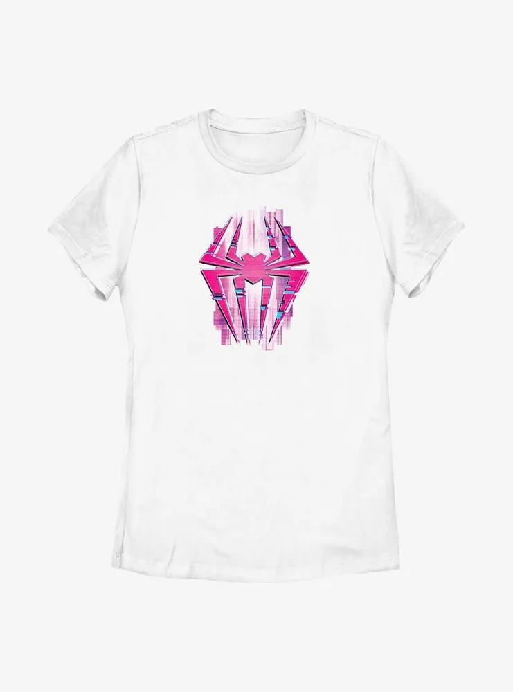 Marvel Spider-Man: Across the Spider-Verse Glitchy Spider-Gwen Symbol Womens T-Shirt