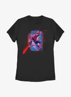 Marvel Spider-Man: Across the Spider-Verse Miguel O'Hara Shooting Webs Womens T-Shirt