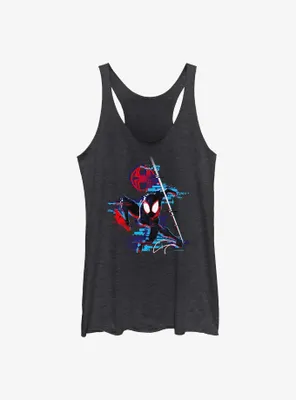 Marvel Spider-Man: Across the Spider-Verse Glitchy Miles Morales Womens Tank Top