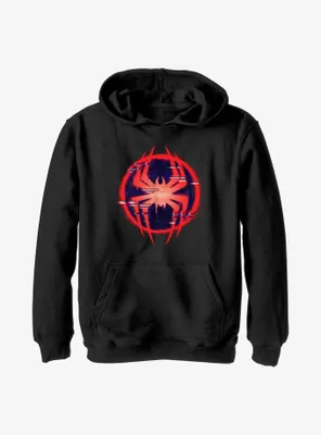 Marvel Spider-Man: Across the Spider-Verse Glitchy Miles Morales Symbol Youth Hoodie
