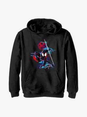 Marvel Spider-Man: Across the Spider-Verse Glitchy Miles Morales Youth Hoodie