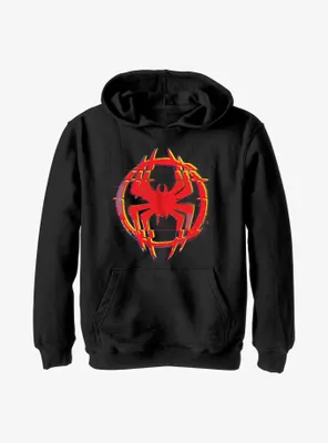 Marvel Spider-Man: Across the Spider-Verse Glitchy Miles Morales Logo Youth Hoodie