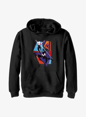 Marvel Spider-Man: Across the Spider-Verse Spider-Gwen Miguel O'Hara and Miles Morales Poster Youth Hoodie