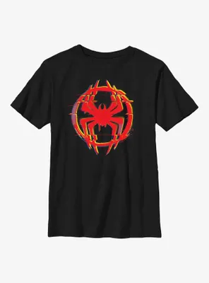 Marvel Spider-Man: Across the Spider-Verse Glitchy Miles Morales Logo Youth T-Shirt
