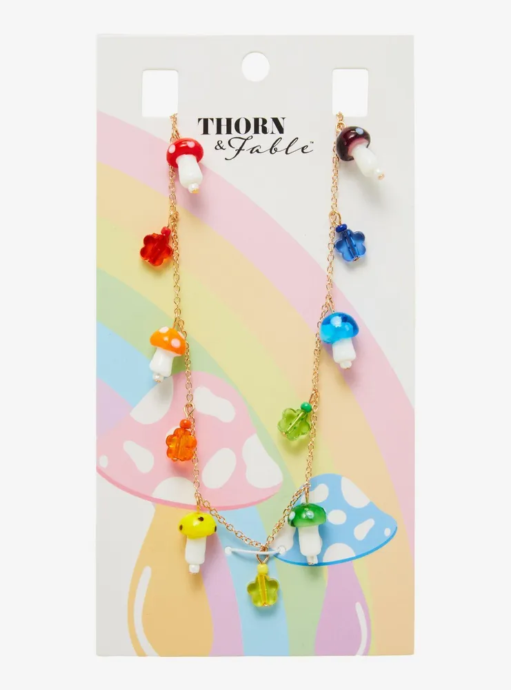 Thorn & Fable Rainbow Mushroom Necklace