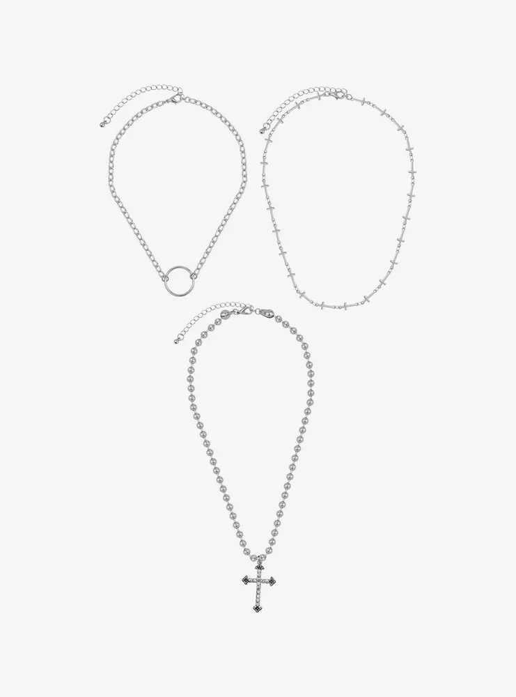 Social Collision O-Ring & Cross Necklace Set