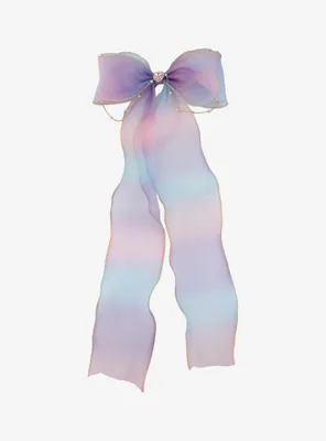 Sweet Society Pastel Ombre Mesh Heart Hair Bow