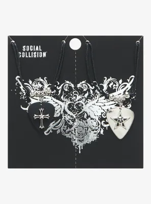 Social Collision® Guitar Pick Best Friend Necklace Set