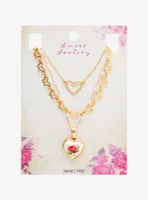 Sweet Society Rose Heart Necklace Set