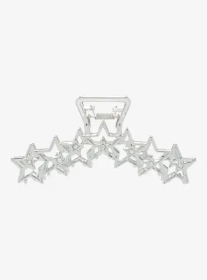 Silver Star Gem Claw Hair Clip