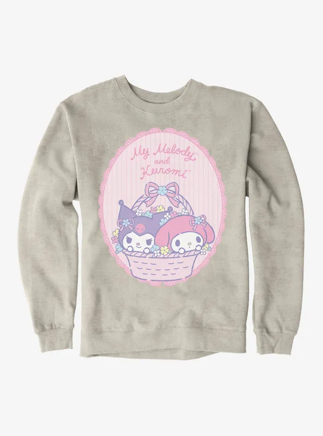 Juniors My Melody And Kuromi Womens Crew Neck Long Sleeve Hello